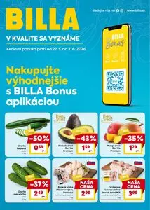 Propagačné noviny BILLA, platné od 2026-05-27 do 2026-06-02.