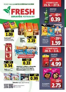 Propagačné noviny FRESH, platné od 2026-05-21 do 2026-06-03.