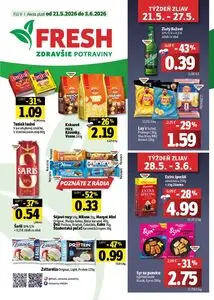 Propagačné noviny FRESH, platné od 2026-05-21 do 2026-06-03.