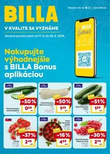 Propagačné noviny BILLA, platné od 2026-06-17 do 2026-06-30.