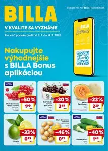 Propagačné noviny BILLA, platné od 2026-07-08 do 2026-07-14.