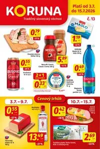 Propagačné noviny KORUNA, platné od 2026-07-03 do 2026-07-15.