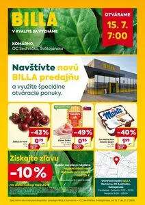 Propagačné noviny BILLA, platné od 2026-07-15 do 2026-07-21.
