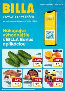 Propagačné noviny BILLA, platné od 2026-07-15 do 2026-07-21.