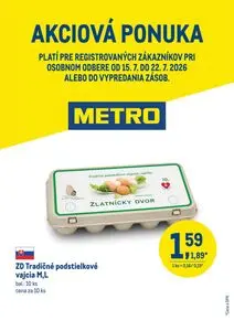 Propagačné noviny METRO, platné od 2026-07-15 do 2026-07-22.