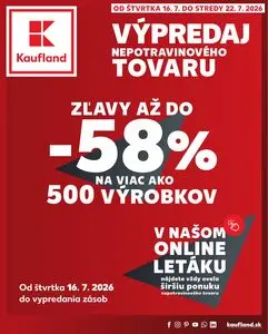 Propagačné noviny Kaufland, platné od 2026-07-16 do 2026-07-22.