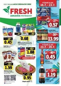 Propagačné noviny FRESH, platné od 2026-07-16 do 2026-07-29.