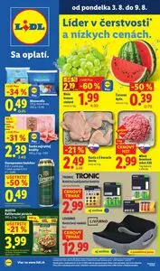 Propagačné noviny LIDL, platné od 2026-08-03 do 2026-08-09.