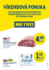 Propagačné noviny METRO, platné od 2026-08-06 do 2026-08-09.