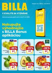Propagačné noviny BILLA, platné od 2026-08-05 do 2026-08-11.