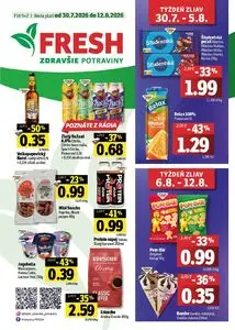 Propagačné noviny FRESH, platné od 2026-07-30 do 2026-08-12.