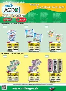 Propagačné noviny milk AGRO, platné od 2026-08-05 do 2026-08-18.