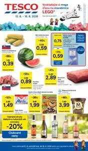 Propagačné noviny TESCO, platné od 2026-08-12 do 2026-08-18.