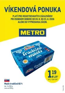 Propagačné noviny METRO, platné od 2026-08-20 do 2026-08-23.