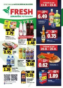 Propagačné noviny FRESH, platné od 2026-08-13 do 2026-08-26.