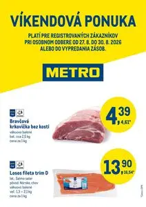 Propagačné noviny METRO, platné od 2026-08-27 do 2026-08-30.