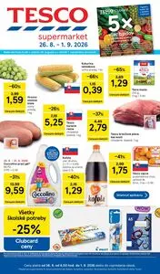 Propagačné noviny TESCO, platné od 2026-08-26 do 2026-09-01.