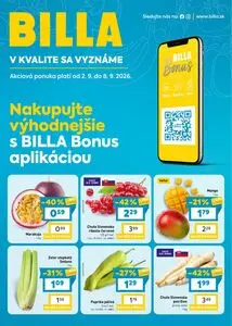 Propagačné noviny BILLA, platné od 2026-09-02 do 2026-09-08.