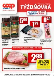 Propagačné noviny COOP, platné od 2026-09-03 do 2026-09-09.