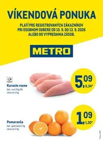 Propagačné noviny METRO, platné od 2026-09-10 do 2026-09-13.