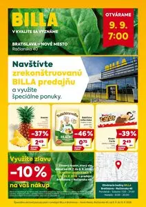 Propagačné noviny BILLA, platné od 2026-09-09 do 2026-09-15.