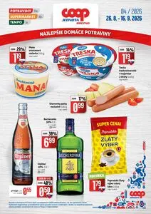 Propagačné noviny COOP, platné od 2026-08-26 do 2026-09-16.