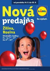 Propagačné noviny LIDL, platné od 2026-09-14 do 2026-09-20.