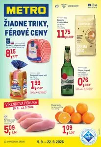 Propagačné noviny METRO, platné od 2026-09-09 do 2026-09-22.