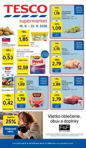 Propagačné noviny TESCO, platné od 2026-09-16 do 2026-09-22.