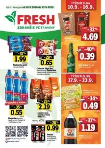Propagačné noviny FRESH, platné od 2026-09-10 do 2026-09-23.