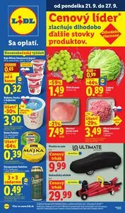 Propagačné noviny LIDL, platné od 2026-09-21 do 2026-09-27.