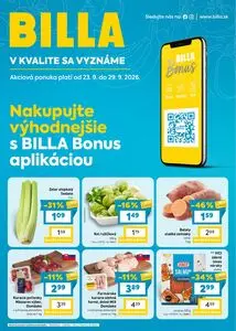 Propagačné noviny BILLA, platné od 2026-09-23 do 2026-09-29.