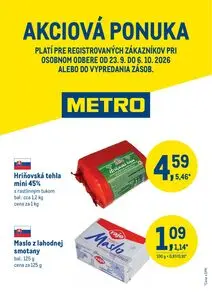 Propagačné noviny METRO, platné od 2026-09-23 do 2026-10-06.