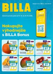 Propagačné noviny BILLA, platné od 2026-10-14 do 2026-10-20.