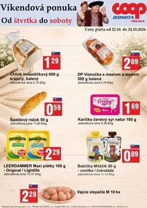 Propagačné noviny COOP, platné od 2026-10-22 do 2026-10-24.