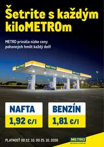 Propagačné noviny METRO, platné od 2026-10-22 do 2026-10-25.