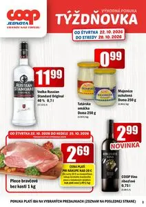 Propagačné noviny COOP, platné od 2026-10-22 do 2026-10-28.