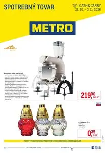 Propagačné noviny METRO, platné od 2026-10-21 do 2026-11-03.