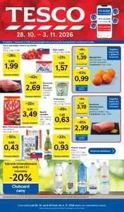Propagačné noviny TESCO, platné od 2026-10-28 do 2026-11-03.