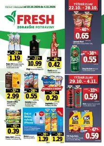 Propagačné noviny FRESH, platné od 2026-10-22 do 2026-11-04.