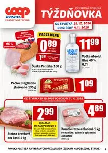 Propagačné noviny COOP, platné od 2026-10-29 do 2026-11-04.