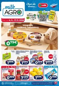 Propagačné noviny milk AGRO, platné od 2026-11-04 do 2026-11-17.