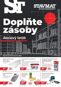 Propagačné noviny Stavmat Stavebniny, platné od 2026-10-19 do 2026-12-05.
